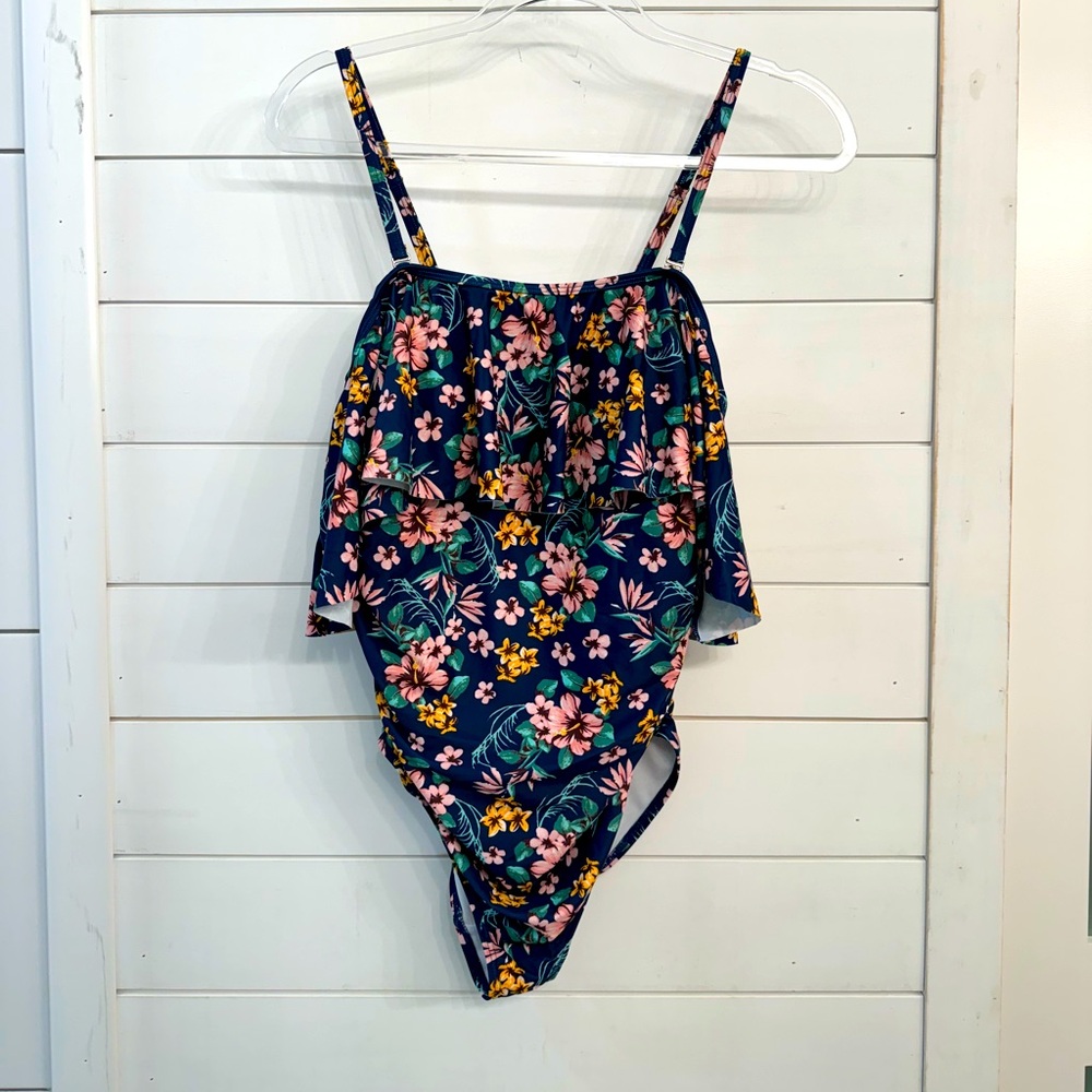 Pinkblush maternity swimsuit, small, one piece, floral